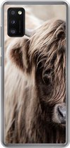 Geschikt voor Samsung Galaxy A41 hoesje - Schotse hooglander - Koe - Vacht - Siliconen Telefoonhoesje
