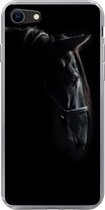 Telefoonhoesje Geschikt voor iPhone 8 hoesje - Paard - Licht - Zwart - Siliconen Telefoonhoesje