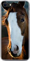 Geschikt voor iPhone SE 2020 hoesje - Paard - Kop - Licht - Siliconen Telefoonhoesje