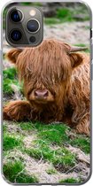 Coque iPhone 12 Pro - Scottish Highlander - Foin - Herbe - Coque de téléphone en Siliconen