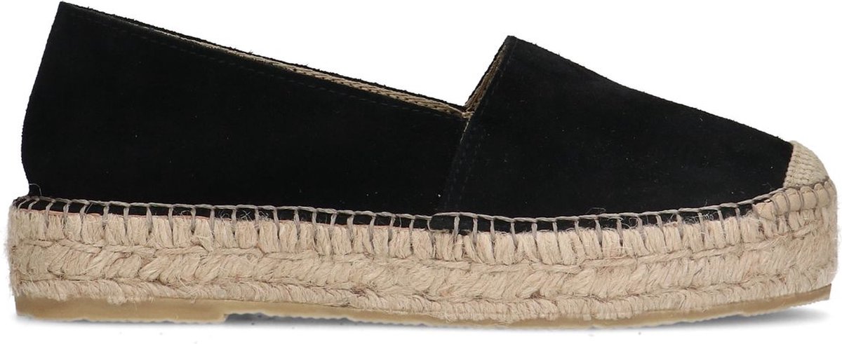 Sacha - Dames - Zwarte suède espadrilles - Maat 38