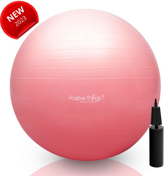Fitness bal - Yoga bal - Gym bal - Pilates Bal - 65 cm - incl Pomp Roze
