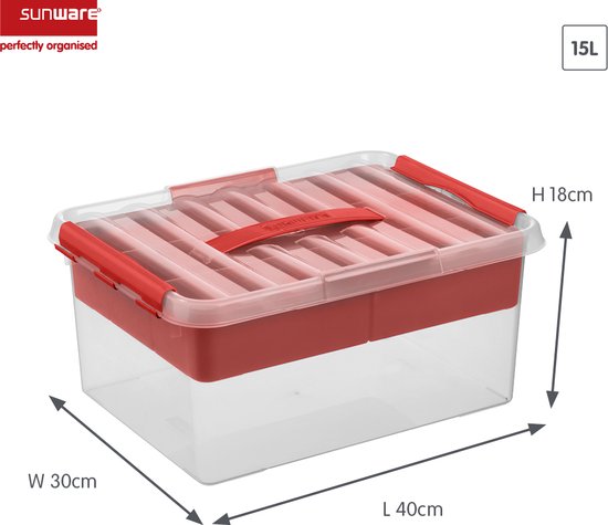 Sunware Q-Line Box - 120 Litri - 80 X 50 X 38 Cm - Trasparente/Blu