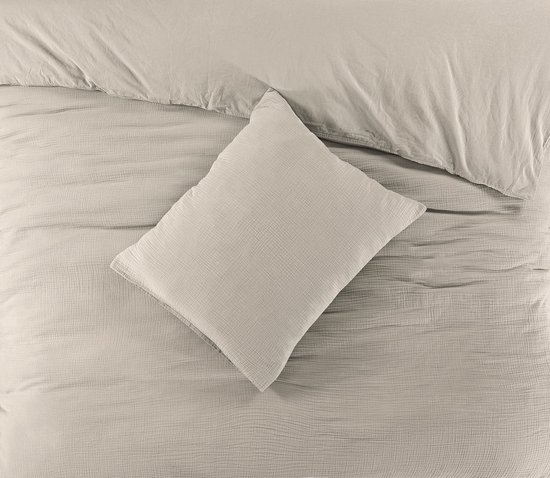 Papillon Dekbedovertrek Mousseline Zand - 240x200/220 cm - 100% Percale Katoen - Hoogwaardige kwaliteit van Papillon — afbeelding 4