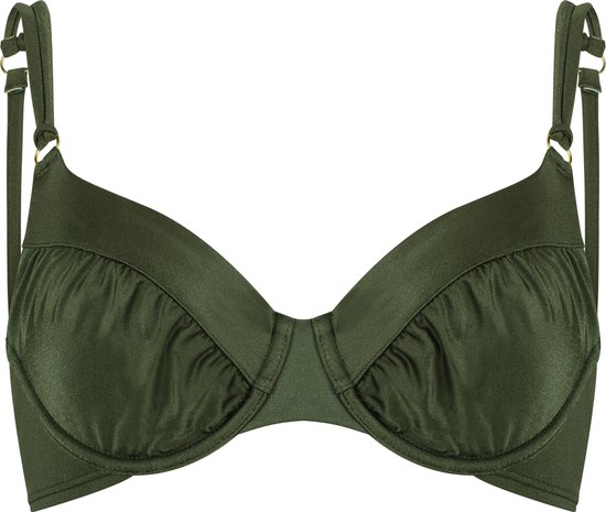 Hunkemöller Dames Badmode Niet-voorgevormde beugel bikinitop Crete - Groen - maat D85