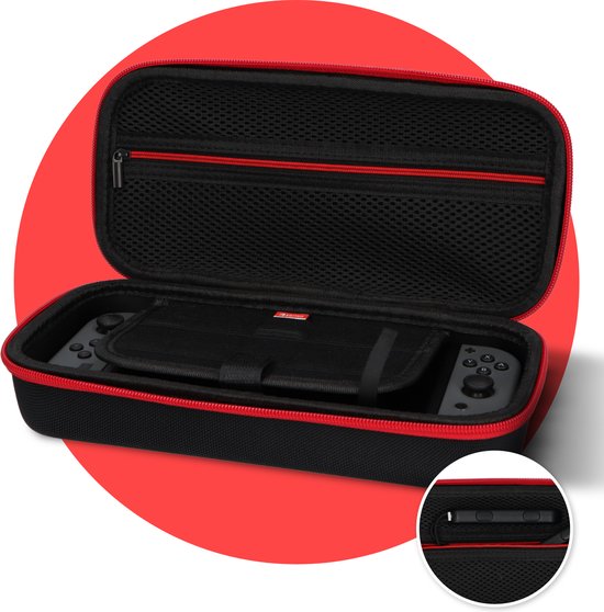 Playcorner XL Nintendo Switch Accessoires Case geschikt voor Nintendo Switch & OLED - Console & Accessoires - Beschermhoes - Hoes - Zwart