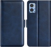 Motorola Moto E22 - E22i Hoesje - MobyDefend Luxe Wallet Book Case (Sluiting Zijkant) - Blauw - GSM Hoesje - Telefoonhoesje Geschikt Voor Motorola Moto E22 - E22i