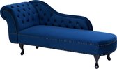 Beliani NIMES - Chaise longue - Bleu - Velours