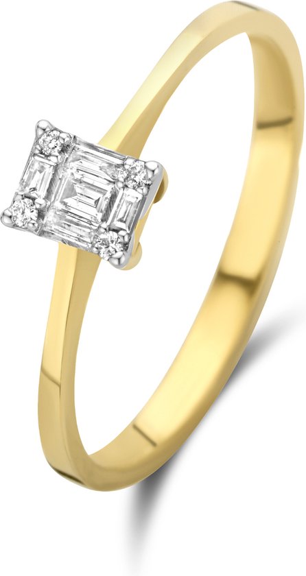 Isabel Bernard De la Paix Maxime 14 Karaat Gouden Ring | Diamant 0.10 ct | - Goudkleurig