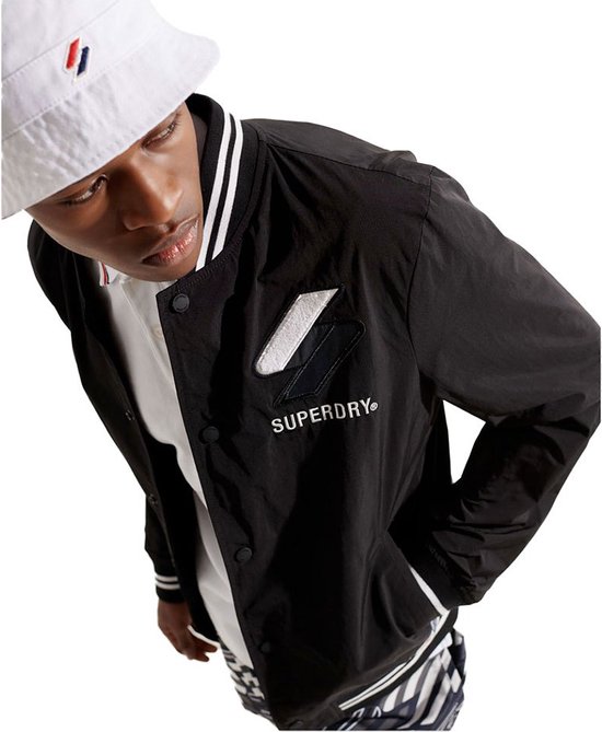 SUPERDRY Nylon Varsity Jas Mannen Black - Maat L