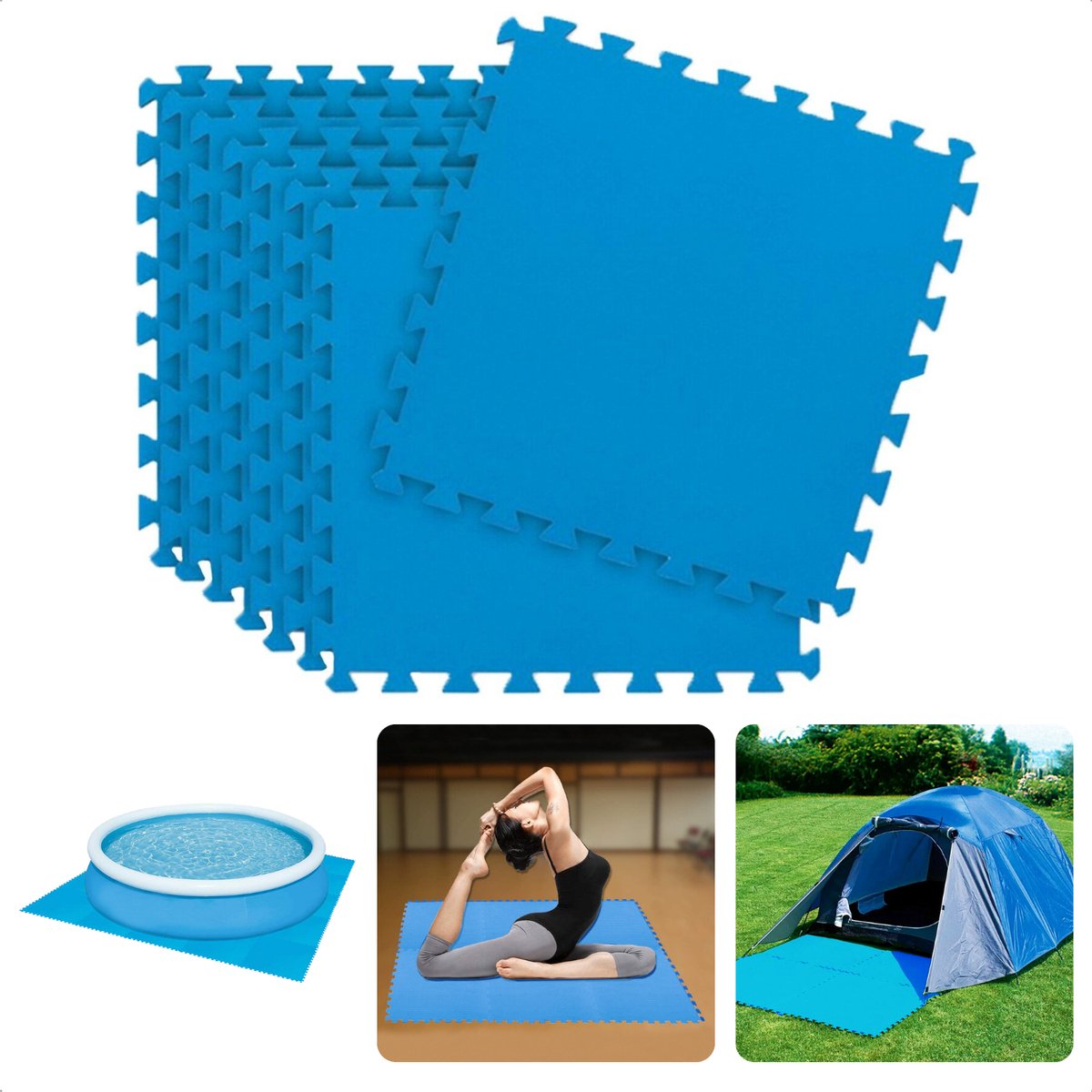 Tapis de fitness - Dalles de piscine - Tapis de sol de piscine - (6x) (40cm  x 40cm) 