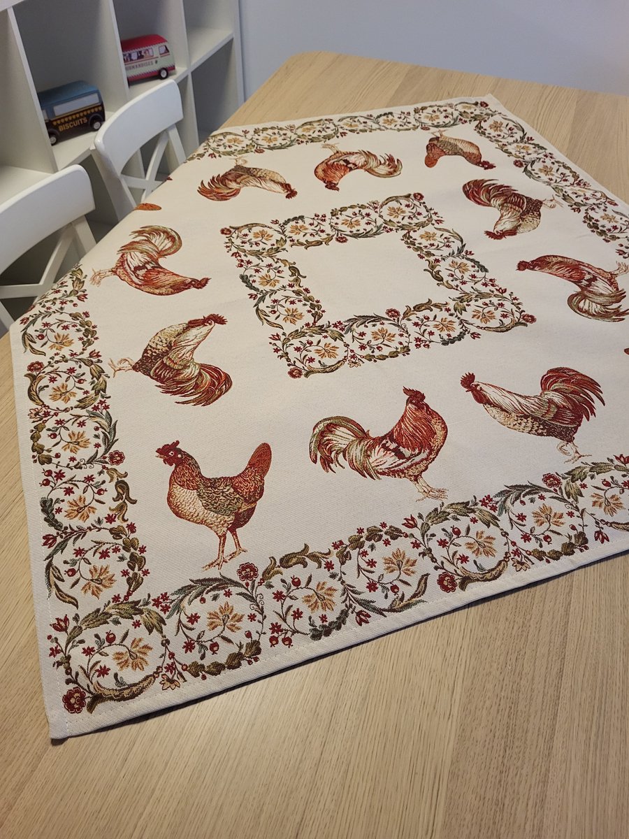 Tafelkleed Gobelinstof Pasen Haan 100*100cm