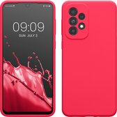 kwmobile telefoonhoesje geschikt voor Samsung Galaxy A33 5G - Hoesje met siliconen coating - Smartphone case in neon roze