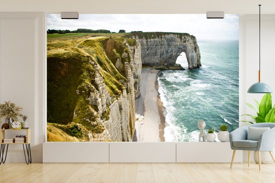 Papier peint - Papier peint photo peint Étretat - Largeur 330 cm x hauteur 220 cm