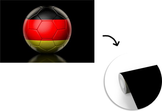 Papier peint photo en vinyle - Le drapeau de l'Allemagne sur un ballon de football largeur 330 cm x hauteur 220 cm - Tirage photo sur papier peint (disponible en 7 tailles)