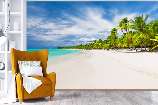 Papier peint - Papier peint photo Plage - Mer - Palmiers - Largeur 420 cm x hauteur 280 cm