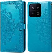 iMoshion Hoesje Met Pasjeshouder Geschikt voor Xiaomi 13 - iMoshion Mandala Bookcase - Turquoise