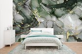 Behang - Fotobehang Luxe - Marmer - Groen - Breedte 435 cm x hoogte 260 cm