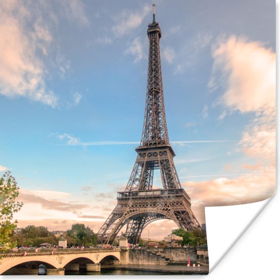 Poster Eiffeltoren vanaf de Seine - 100x100 cm XXL