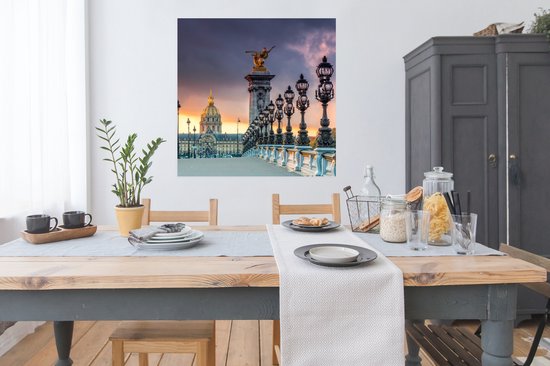 Poster Pont Alexandre III à Paris papier 100x100 cm - Tirage photo sur Poster (décoration murale salon / chambre) / Poster Europe