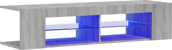 The Living Store Meuble TV avec lumières LED Sonoma gris 75x35x40 cm - Meuble Tv - Meuble Téléviseur - Télévision Murale - Support Tv - Unité Tv