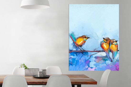 Poster Tableau - Peinture à l'huile - Vogel - Branche - 90x120 cm