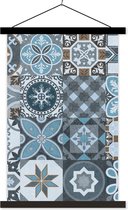 Porte-affiche avec affiche - Affiche scolaire - Design - Bloem - Blauw - Figurines - 40x60 cm - Lattes noires