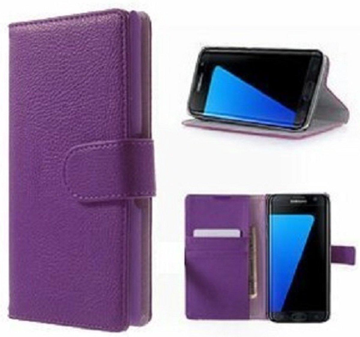Samsung S7 EDGE Hoesje Bookcase Paars