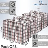 Deco Express Large Jumbo Storage Bag for Clothes Moving - Multipack (Pack of 8)