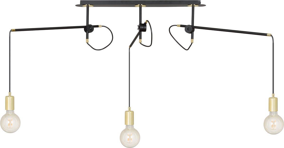 Emibig - Hanglamp Artemis 3 Zwart/Goud 130 cm