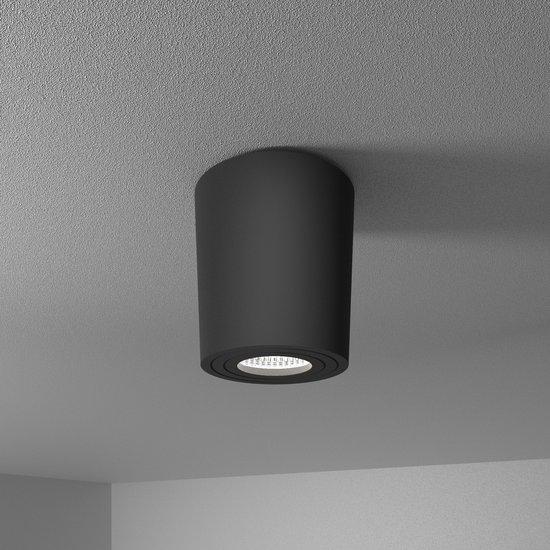Paxton LED Opbouwspot plafond - Rond - Zwart - Aluminium met poedercoating - IP65 waterdicht voor binnen en buiten - incl. GU10 spot Daglicht wit 6000K - 3 jaar garantie
