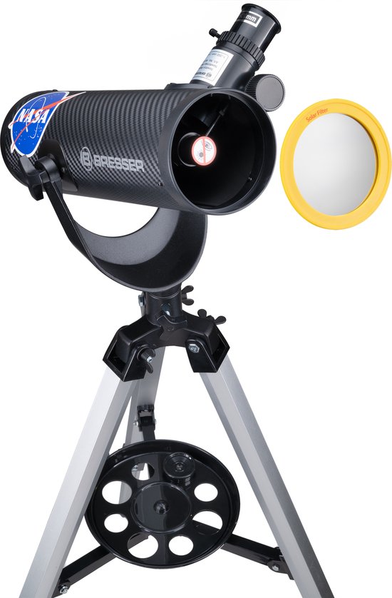 Bresser Telescoop - NASA ISA 76/350 - Newton Spiegeltelescoop voor Beginners - Met Smartphone-adapter en Zonnefilter - Bresser