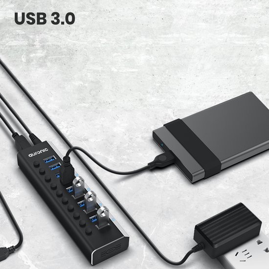 USB 3.0 7-poorts industriële hub