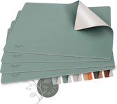 Sølmo® Premium Placemats - Kunstleer - Hittebestendig in 2 Kleuren - Set van 4 - Grijs