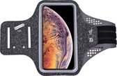 Geschikt voor iPhone Xs Max hardloop telefoonhouder – armband - sportband - van stof - Zwart