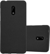 Cadorabo Hoesje voor Nokia 6 2017 in FROST ZWART - Beschermhoes gemaakt van flexibel TPU silicone Case Cover