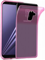 Cadorabo Hoesje geschikt voor Samsung Galaxy A8 2018 in TRANSPARANT ROZE - Beschermhoes gemaakt van flexibel TPU Silicone Case Cover