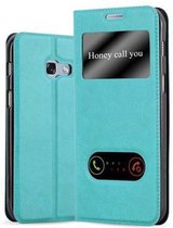 Cadorabo Hoesje geschikt voor Samsung Galaxy A5 2017 in MUNT TURKOOIS - Beschermhoes met magnetische sluiting, standfunctie en 2 kijkvensters Book Case Cover Etui