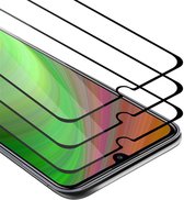 Cadorabo 3x Screenprotector geschikt voor Huawei P SMART 2020 Volledig scherm pantserfolie Beschermfolie in TRANSPARANT met ZWART - Getemperd (Tempered) Display beschermend glas in 9H hardheid met 3D Touch