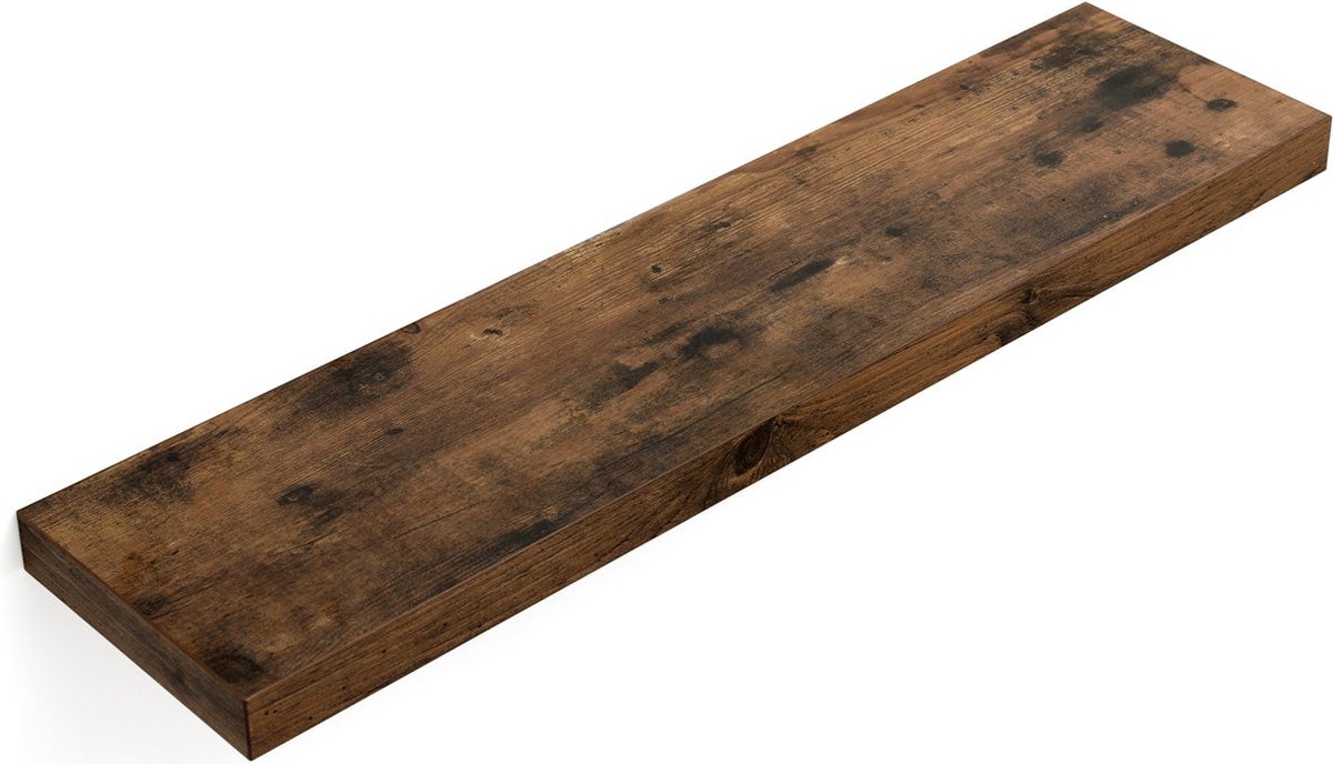 Wandplank voor Boeken - Zwevende Plank - Rustiek Bruin