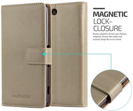 Coque Cadorabo pour Sony Xperia M5 en CAPPUCCINO BROWN - Coque de protection avec fermeture magnétique