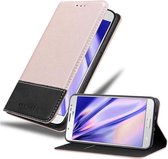 Cadorabo Hoesje voor Samsung Galaxy J7 2016 in ROSE GOUD ZWART - Beschermhoes met magnetische sluiting, standfunctie en kaartvakje Book Case Cover Etui