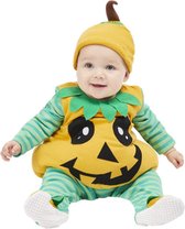 Smiffy's - Pompoen Kostuum - Baby Pompoen Kind Kostuum - Groen, Oranje - 6 - 9 Maanden - Halloween - Verkleedkleding