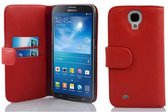 Cadorabo Hoesje geschikt voor Samsung Galaxy MEGA 6.3 in INFERNO ROOD - Beschermhoes van getextureerd kunstleder en kaartvakje Book Case Cover Etui