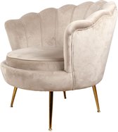 DS4U® fauteuil Feliz - stoel - lounge stoel - velvet - velours - fluweel - met armleuning - champagne