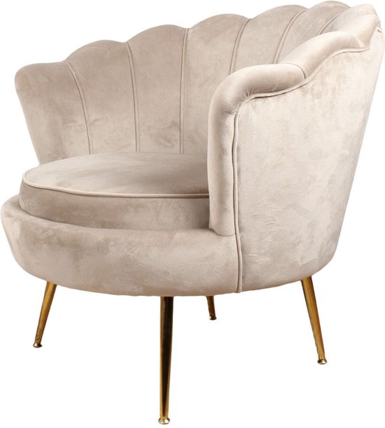 DS4U® fauteuil Feliz - stoel - lounge stoel - velvet - velours - fluweel - met armleuning - champagne