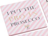 "CGB GIFTWARE POP, FIZZ, CLINK Pink & Gold Prosecco single Coaster 10 x 10cm Rubber stoppers on the back 4 great designs - pink stripes with gold writing Great gift for a prosecco lover I put the PRO in Prosecco "