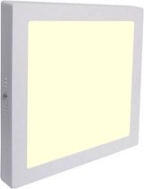 Downlight LED - En Surface Carré 12W - Blanc Chaud 3000K - Aluminium Blanc Mat - 170mm
