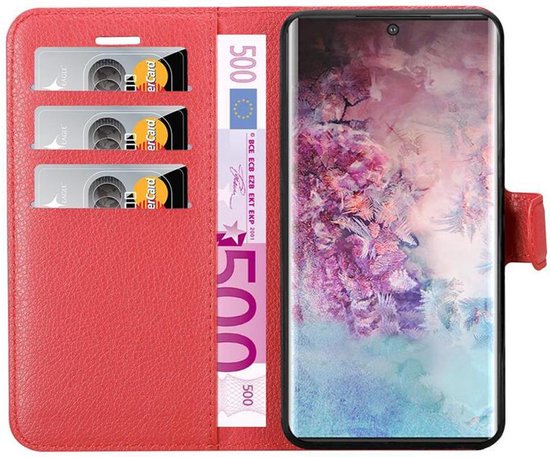 Coque Cadorabo pour Samsung Galaxy NOTE 10 PLUS en ROUGE CARMIN - Coque de protection avec fermeture magnétique
