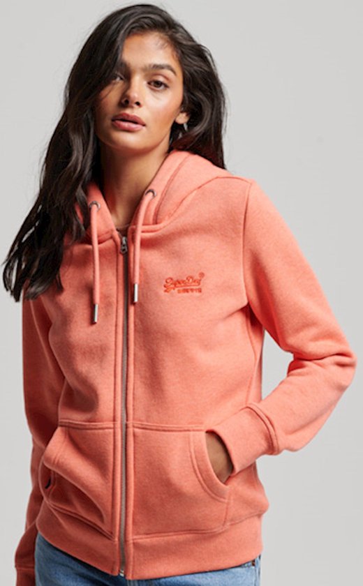 Sweat Superdry Vintage Logo Emb Full Zip Oranje 2XS Femme